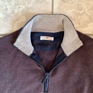 Luciano Barbera Men's Zip-Up Sweater in Rich Brown